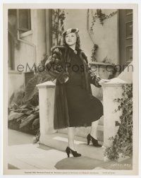 9h320 ELEANORE WHITNEY 8x10.25 still '38 the pretty actress full-length modeling a fur coat!