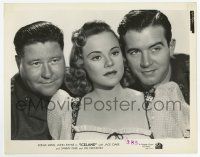 9h466 ICELAND 8x10.25 still '42 pretty ice skater Sonja Henie between John Payne & Jack Oakie!