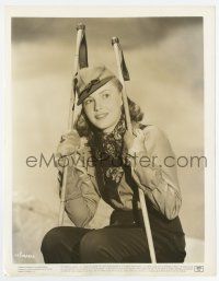 9h505 JOAN LESLIE 8x10.25 still '42 c/u with ski poles & winter outfit, appearing in The Hard Way!