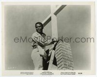 9h556 LILIES OF THE FIELD 8x10.25 still '63 Sidney Poitier as Homer Smith on ladder by cross!