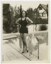 9h588 LUPE VELEZ deluxe 8x10 still '30s full-length wearing swimsuit by her pool by Ray Jones!