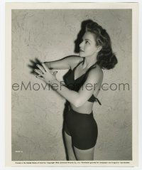 9h603 MARIA MONTEZ 8.25x10 still '43 sexy c/u in exercise costume doing her morning workout!