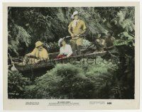9h031 NAKED JUNGLE color 8x10 still '54 Charlton Heston, Eleanor Parker & William Conrad in canoe!