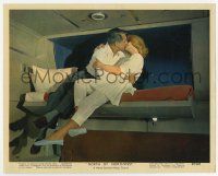 9h032 NORTH BY NORTHWEST color 8x10 still '59 Cary Grant in upper berth kissing Eva Marie Saint!