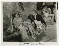 9h678 ON THE RIVIERA 8x10.25 still '51 sexy Gene Tierney talks to Marcel Dalio by swimming pool!