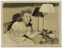 9h692 OVER 21 8x10.25 still '45 close up of pretty Irene Dunne smiling & talking on telephone!