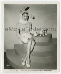 9h706 PATRICIA HALL 8.25x10 still '49 dressed in bunny costume feeding a real Easter bunny!