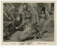 9h735 QUEEN OF OUTER SPACE 8.25x10 still '58 Gabor watches man crushed under giant flaming spider!