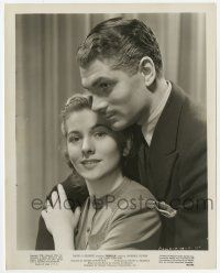 9h743 REBECCA 8x10.25 still R48 romantic c/u of Joan Fontaine & Laurence Olivier, Hitchcock!