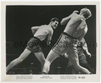 9h801 SET-UP 8.25x10 still '49 great image of boxer Robert Ryan slugging his opponent in the ring!