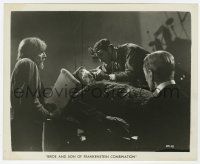 9h838 SON OF FRANKENSTEIN/BRIDE OF FRANKENSTEIN 8x10 still '48 Rathbone examines Karloff by Lugosi