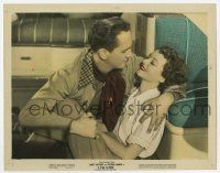 9h047 STAR IS BORN color 8x10.25 still '37 romantic c/u of Fredric March about to kiss Janet Gaynor