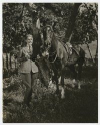9h903 THEY DRIVE BY NIGHT deluxe 8x10 still '40 beautiful Ann Sheridan w/ horse in forest by Fryer!