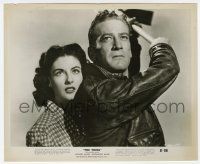 9h908 THING 8.25x10 still '51 c/u of Margaret Sheridan with Kenneth Tobey swinging axe!