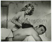 9h926 THUNDERBALL 8.25x10 still '65 Sean Connery as James Bond gets rubdown from sexy Molly Peters!
