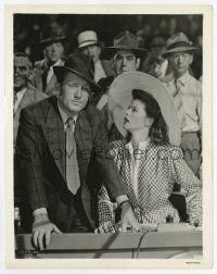 9h975 WOMAN OF THE YEAR 8x10.25 still '42 Katharine Hepburn looks upset at Spencer Tracy at game!