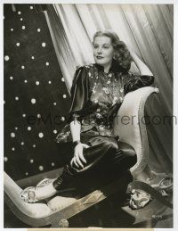 9h102 ARLENE DAHL 7.5x9.75 still '48 the sexy redhead modeling a black satin Chinese outfit!