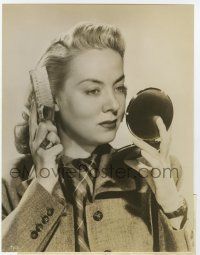 9h111 AUDREY TOTTER 7.25x9.25 still '48 close up looking in mirror as she brushes her hair!
