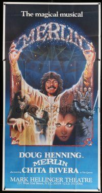 9j113 MERLIN stage play 3sh '83 magician Doug Henning in title role, Broadway!