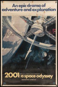 9j329 2001: A SPACE ODYSSEY 40x60 '68 Stanley Kubrick, art of space wheel by Bob McCall!