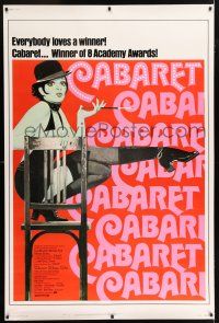 9j341 CABARET 40x60 R74 Fosse, art of Liza Minnelli & title design over red background!