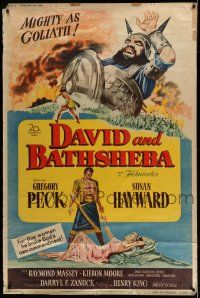 9j347 DAVID & BATHSHEBA style Y 40x60 '51 Gregory Peck broke God's commandment for Susan Hayward!