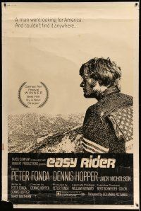 9j353 EASY RIDER 40x60 '69 Peter Fonda, biker classic directed by Dennis Hopper!