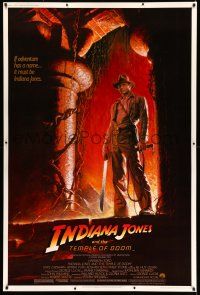 9j374 INDIANA JONES & THE TEMPLE OF DOOM 40x60 '84 adventure is Ford's name, Bruce Wolfe art!