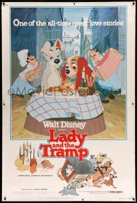 9j385 LADY & THE TRAMP 40x60 R80 Walt Disney romantic canine dog classic cartoon!