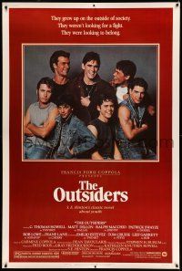 9j394 OUTSIDERS 40x60 '82 Coppola, S.E. Hinton, Howell, Dillon, Macchio, Swayze, Lowe, Estevez!