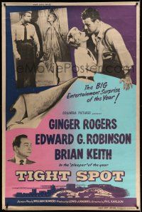9j416 TIGHT SPOT 40x60 '55 wounded Brian Keith, art of sexy Ginger Rogers!