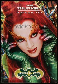9j435 BATMAN & ROBIN DS bus stop '97 great close-up image of sexy Uma Thurman as Poison Ivy!