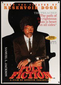 9j322 PULP FICTION 40x55 English commercial poster '94 Quentin Tarantino, image of Samuel Jackson!