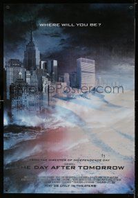 9j010 DAY AFTER TOMORROW lenticular advance 1sh '04 NYC in tidal wave & snowed in!