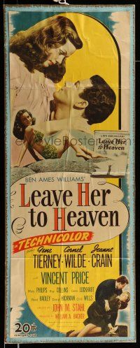 9j164 LEAVE HER TO HEAVEN insert '45 sexy Gene Tierney, Cornel Wilde, pretty Jeanne Crain!