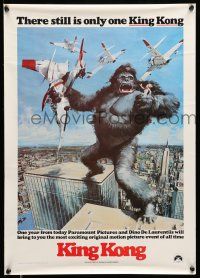 9j282 KING KONG 17x24 special '76 John Berkey art of BIG Ape on the Twin Towers!