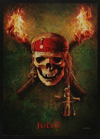9j178 PIRATES OF THE CARIBBEAN: DEAD MAN'S CHEST 20x28 special '06 image of skull & torches!