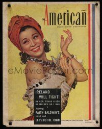 9j130 AMERICAN MAGAZINE standee '40s WWII era, great image of sexy dancer!