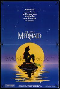9j145 LITTLE MERMAID standee '89 Disney, great art of Ariel in moonlight by Morrison/Patton!