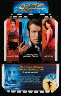 9j162 WORLD IS NOT ENOUGH video 40x60 standee '99 Brosnan as James Bond, Richards, Sophie Marceau!