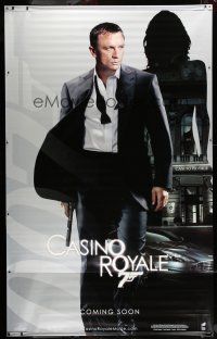 9j481 CASINO ROYALE 2-sided int'l vinyl banner '06 cool image of Daniel Craig as James Bond!
