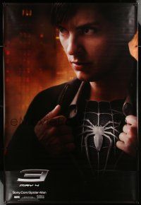 9j516 SPIDER-MAN 3 2-sided vinyl banner '07 Sam Raimi, Tobey Maguire revealing black costume!