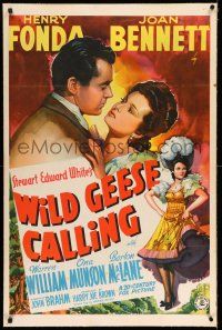 9j070 WILD GEESE CALLING style B 1sh '41 great portrait of Henry Fonda & sexy Joan Bennett!