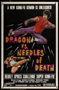 9k199 DRAGON VS NEEDLES OF DEATH 1sh R81 martial arts artwork, a new kung-fu demon is unleashed!