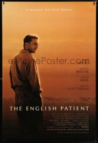 9k221 ENGLISH PATIENT 1sh '97 Ralph Fiennes, in memory, love lives forever, Best Picture Winner!