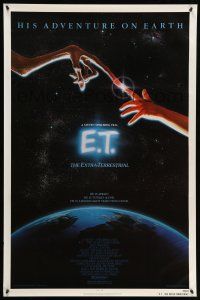 9k208 E.T. THE EXTRA TERRESTRIAL 1sh '83 Drew Barrymore, Spielberg, Alvin art, continuous release!
