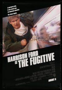 9k268 FUGITIVE advance DS 1sh '93 Harrison Ford is on the run from Tommy Lee Jones!