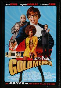 9k288 GOLDMEMBER advance 1sh '02 Mike Myers as Austin Powers, Michael Caine, Beyonce Knowles!