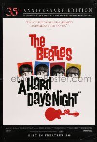 9k307 HARD DAY'S NIGHT advance 1sh R99 great image of The Beatles in first film, rock & roll classic