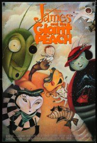 9k382 JAMES & THE GIANT PEACH DS 1sh '96 Walt Disney stop-motion fantasy cartoon, cool artwork!